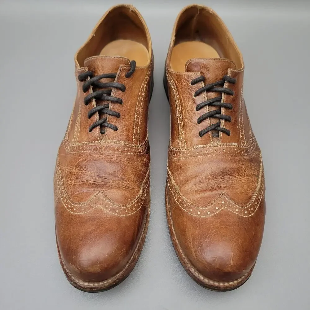Bed Stu Corsico II Benchmade Wingtip Oxfords Brown Leather Shoes Mens 12 - Picture 5 of 13